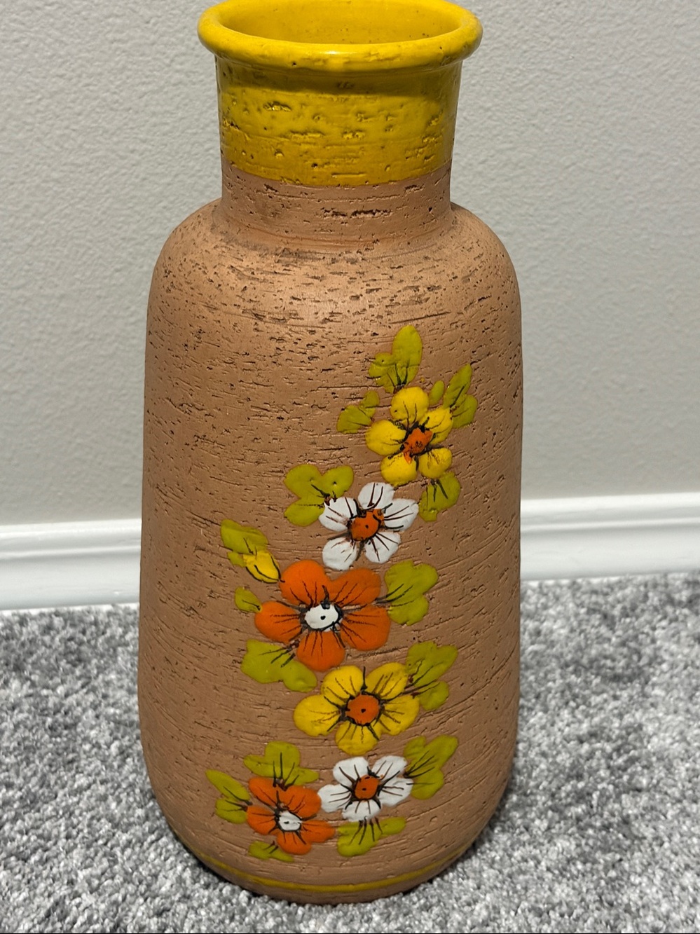Vintage Rosenthal Netter Vase Made in Italy MCM 1960’s? Orange Yellow Flowers